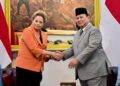 Presiden Prabowo Sambut Kunjungan Presiden NDB Dilma Rousseff di Istana Merdeka