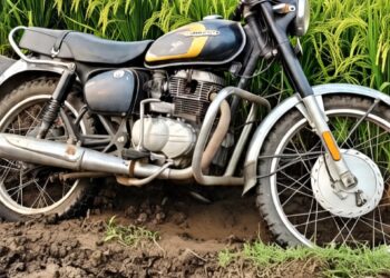 Diduga Mengantuk, Pengendara Terjun ke Sawah