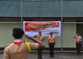 Dandim 1710/Mimika Pimpin Upacara Pembukaan Perkemahan Sabtu-Minggu (Persami) Pramuka Saka Wira Kartika