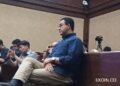 Anies Hadiri Sidang Tipikor Tom Lembong Disaat Sidang Berjalan.