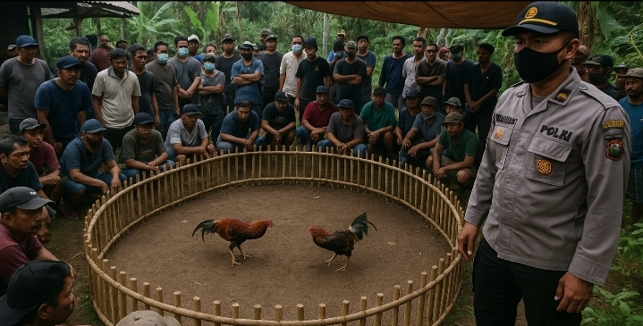 Arena Sabung Ayam Digerebek Polisi di Bangli
