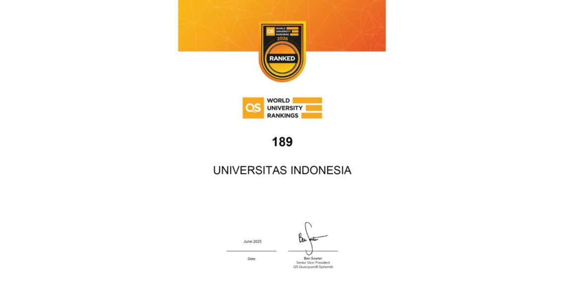 UI Capai Prestasi Global dalam Pemeringkatan QS WUR 2026