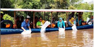 Dinas Perikanan Palangka Raya Tebar 94.086 Benih Ikan