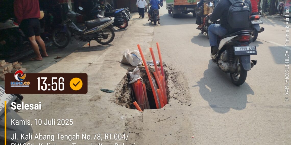 Fiber Optik di Bekasi Ganggu Keselamatan Pengendara dan Pejalan Kaki