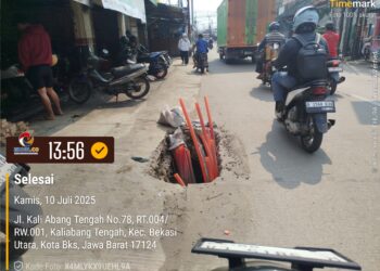 Fiber Optik di Bekasi Ganggu Keselamatan Pengendara dan Pejalan Kaki