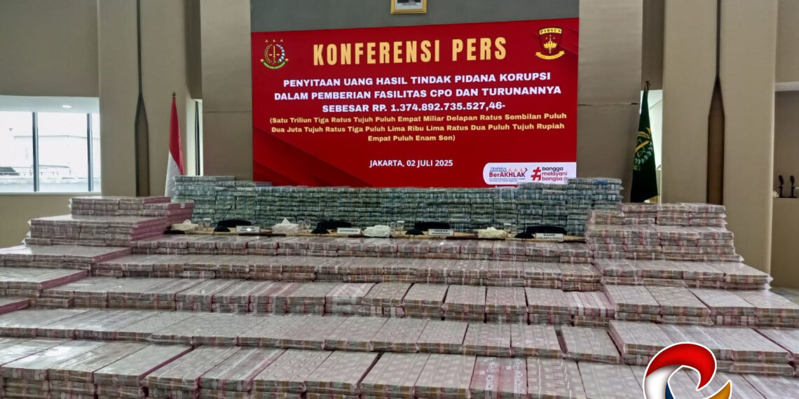 Penampakan Uang Sitaan Korupsi RP 1,37 Triliun Terkait  CPO