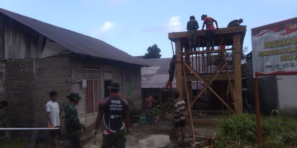 Sumur Bor dan Tower Air Bersih Kamanglale Hampir Rampung, Satgas TMMD 125 Kodim 1506/Namlea Dibantu Masyarakat
