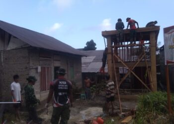 Sumur Bor dan Tower Air Bersih Kamanglale Hampir Rampung, Satgas TMMD 125 Kodim 1506/Namlea Dibantu Masyarakat