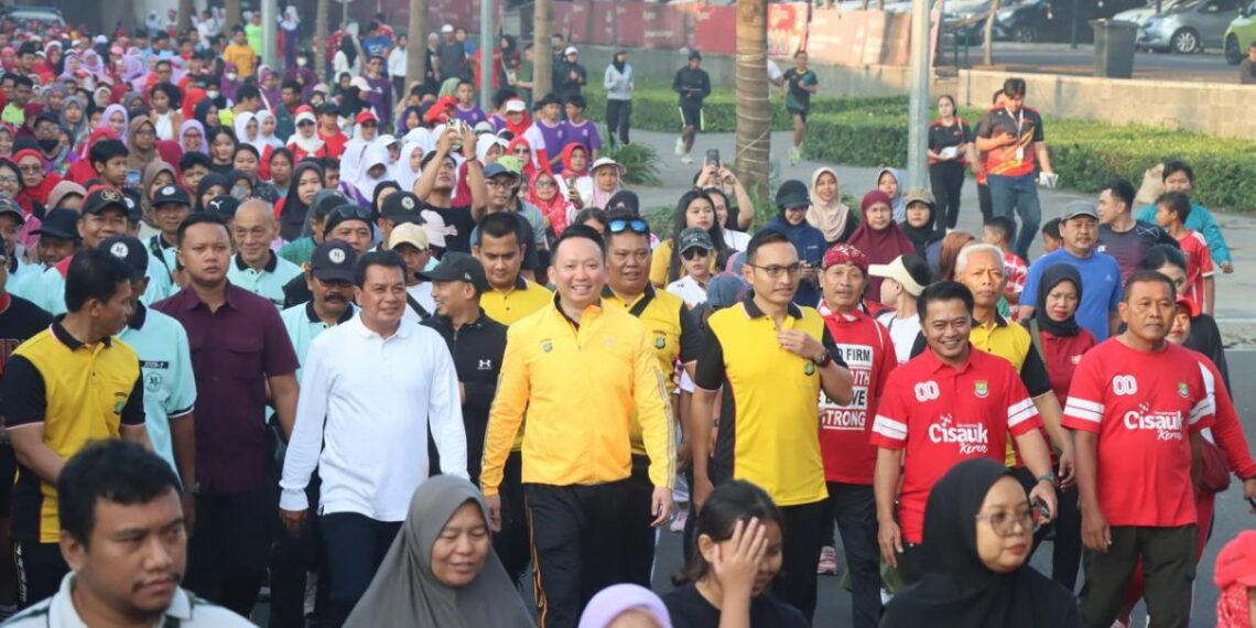 Kapolres Tangsel Gaungkan Program CETAR Saat Olahraga Bareng TNI, Polri, dan Warga Sambut HUT ke-80 RI