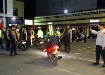 Polrestabes Makassar Tindak Puluhan Kendaraan Pelanggar, Antisipasi Gangguan Kamtibmas