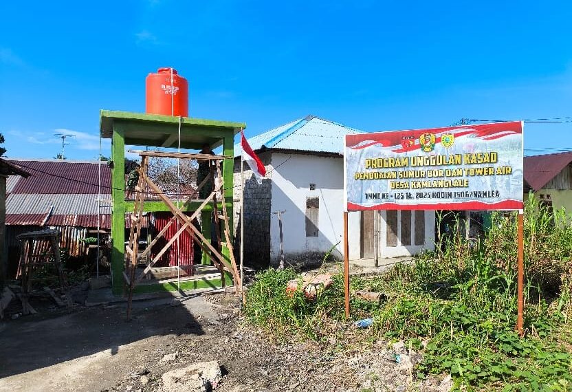 Sumur Bor dan Tower Air Sudah 90% ! Satgas TMMD 125 Kodim 1506/Namlea Kebut Penyelesaian