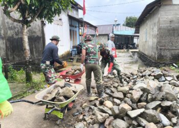 Reol/Drainase Desa Wainono TMMD 125 Kodim 1506/Namlea Capai 82 %