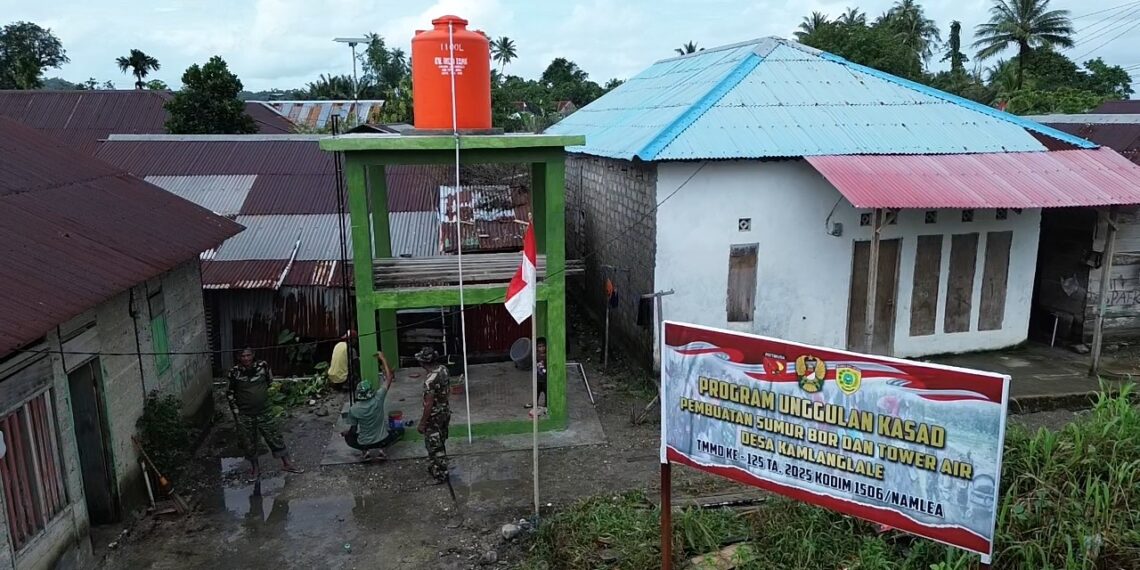 Buru Selatan Selalu Terjadi Hujan Deras Tapi Semangat Satgas TMMD 125 Kodim 1506/Namlea Tak Pernah Padam