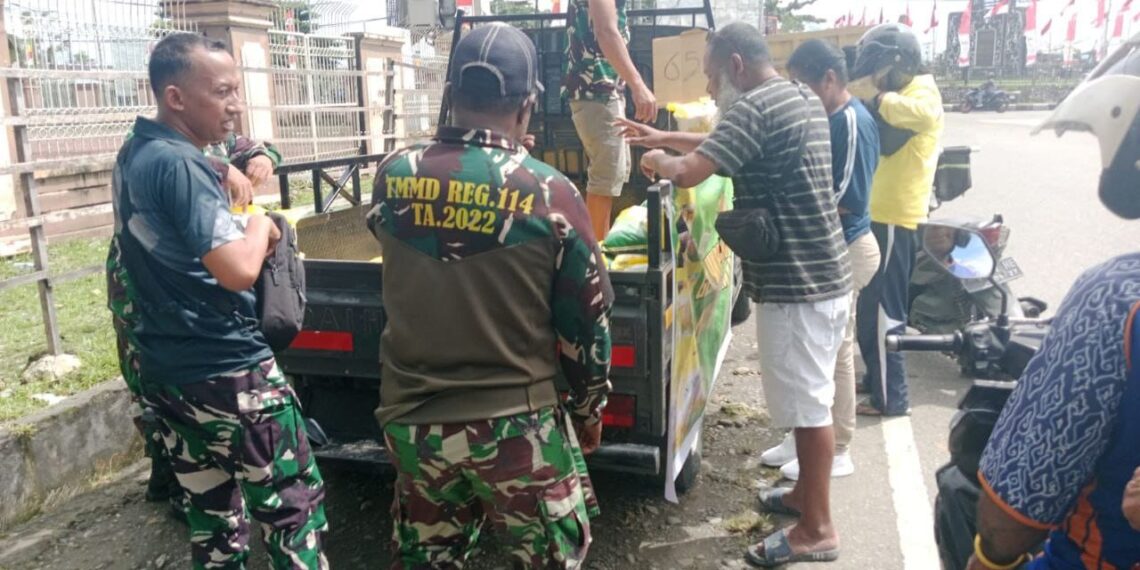 Koramil 1710-04/Tembagapura Gelar Gerakan Pangan Murah Untuk Jaga Stabilitas Pasokan dan Harga Pangan