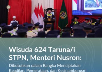 Wisuda 624 Taruna/i STPN, Menteri Nusron: Dibutuhkan dalam Rangka Menciptakan Keadilan, Pemerataan, dan Kesinambungan Ekonomi