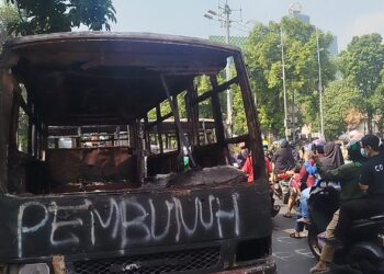 Kantor Gegana Kramat Raya Rusak Parah Dibakar