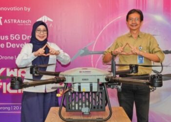 Drone 5G Otonom Uji Coba di Cikarang