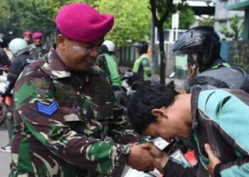 Pangkormar Turunkan Marinir di Aksi Ojol