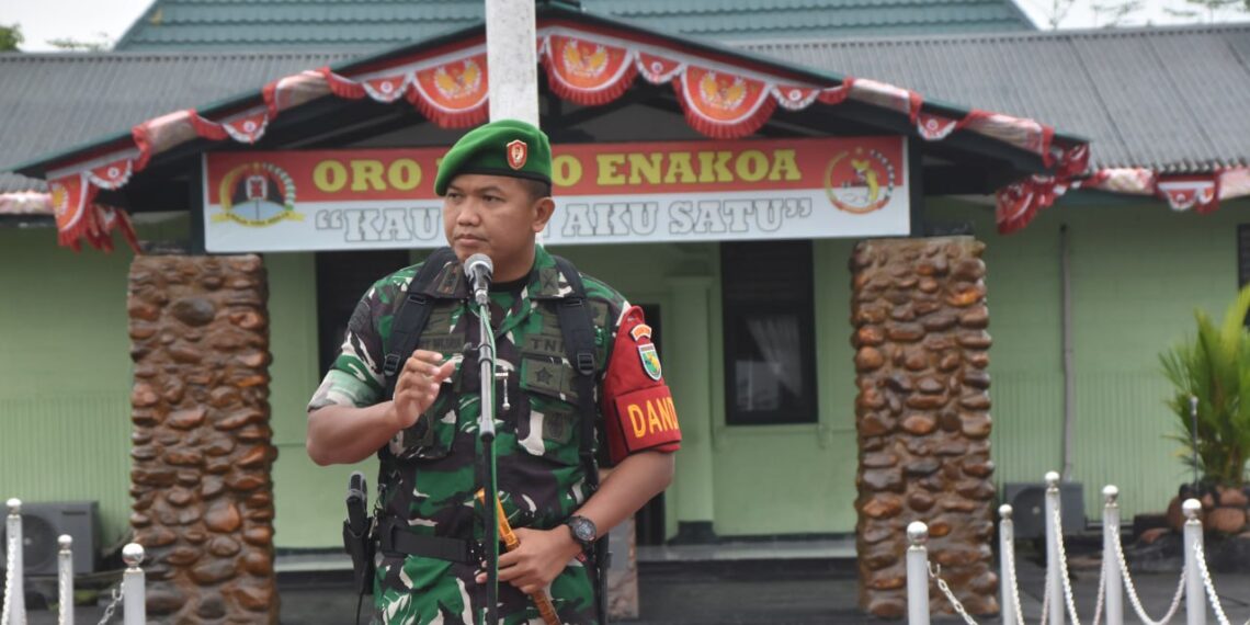 Apel Pagi, Dandim 1710/Mimika Tekankan Prajurit dan PNS Kodim Peka Dengan Situasi Yang Berkembang