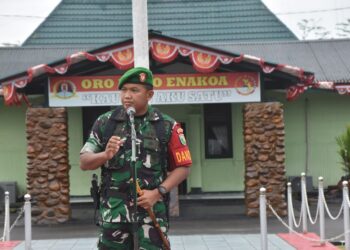 Apel Pagi, Dandim 1710/Mimika Tekankan Prajurit dan PNS Kodim Peka Dengan Situasi Yang Berkembang