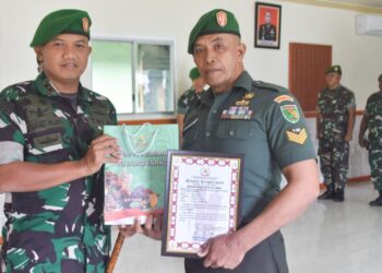 Dandim 1710/Mimika Pimpin Acara Tradisi Korps Pindah Satuan dan Purna Tugas