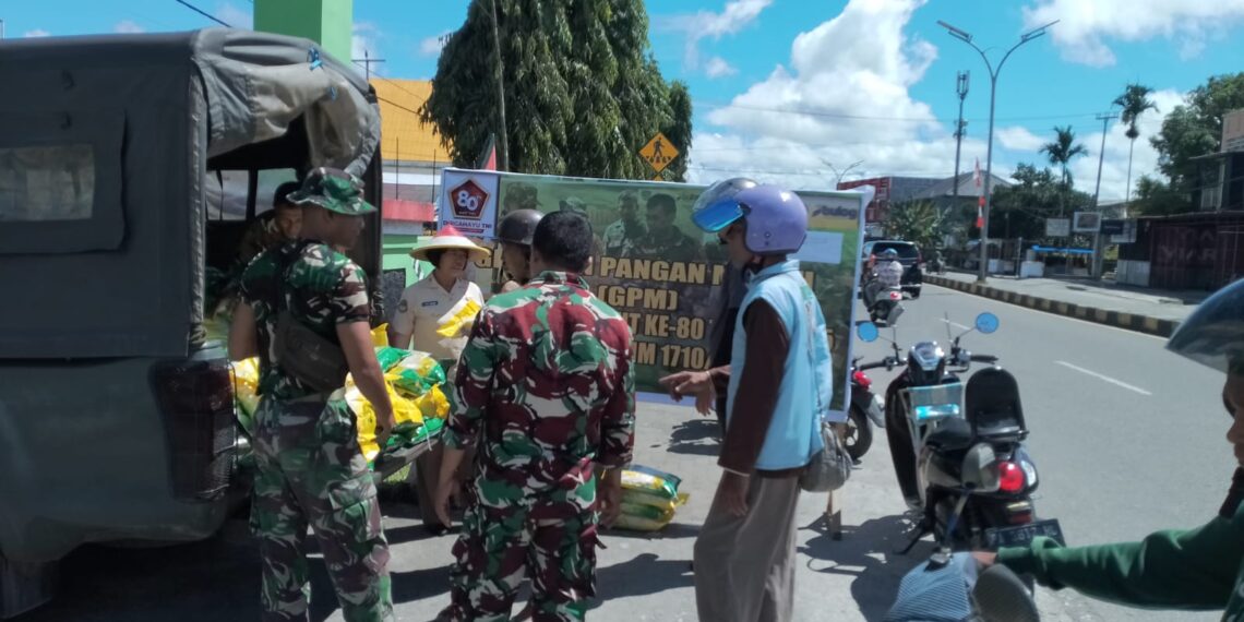 Kodim 1710/Mimika Gelar Gerakan Pangan Murah, Harga Beras Sangat Murah