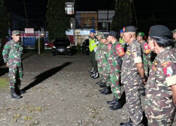 Bersama Anggota Banser dan Pemuda Kerukunan, Kodim 1710/Mimika Kembali Laksanakan Patroli Humanis Jaga Stabilitas Kamtibmas Wilayah