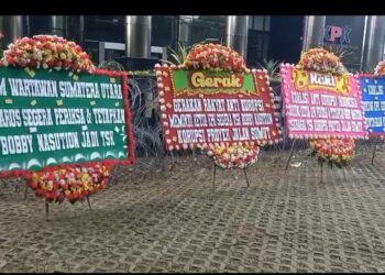 Banjir Karangan Bunga di KPK dukung Bobby Nasution di Periksa