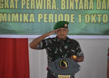 Dandim 1710/Mimika Pimpin Acara Korps Raport Kenaikan Pangkat Prajurit Kodim 1710/Mimika