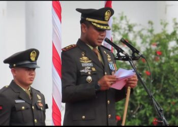 Kodim 1710/Mimika Bersama Satuan TNI Se-Garnisun Timika Gelar Upacara HUT Ke-80 TNI Tahun 2025