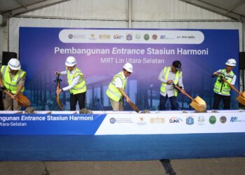 Gubernur DKI Jakarta Melakukan Groundbreaking di Stasiun Harmoni, Selasa (20/1/2026) (Foto: Ridwansyah)