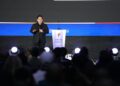 Keynote Speech dari Menpora Erick Thohir pada hari pertama Indonesia Sport Summit 2025 di Main Forum and Exhibiton Indonesia Arena, Sabtu (6/12/2025).