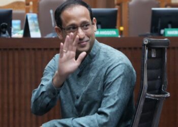 Sidang pembacaan dakwaan terhadap mantan Menteri Pendidikan, Kebudayaan, Riset, dan Teknologi, Nadiem Makarim, di Pengadilan Tindak Pidana Korupsi (Tipikor) Jakarta, Senin (5/1/2026)