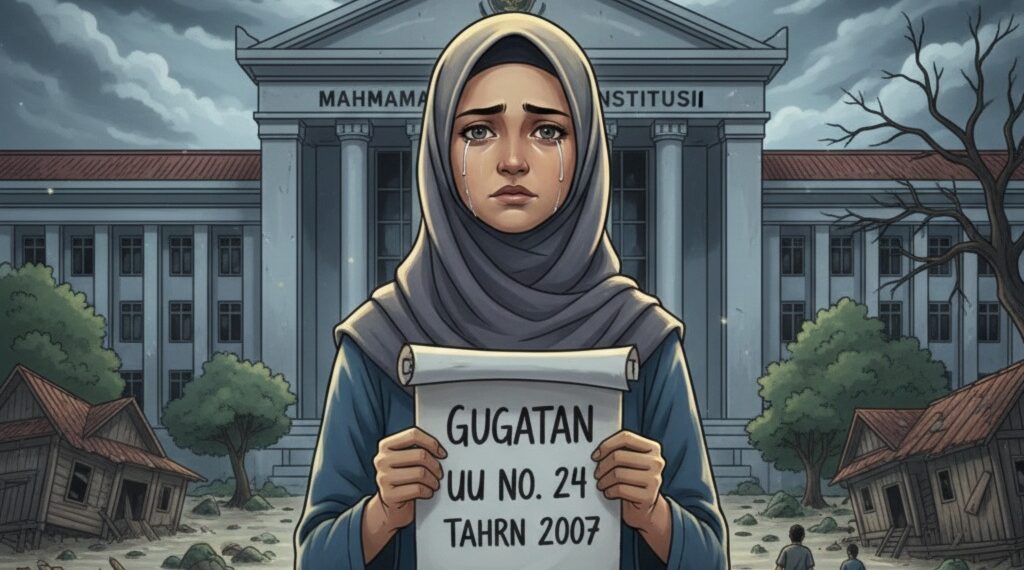 Ilustrasi: Seorang korban bencana banjir dan longsor di Sumatera menggugat UU Penanggulangan Bencana ke Mahkamah Konstitusi, menuntut kejelasan status bencana nasional setelah kehilangan keluarga dan harta benda