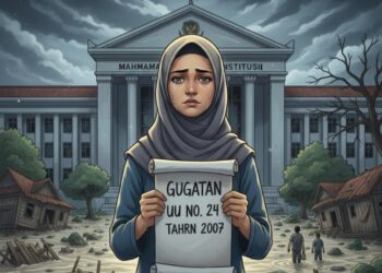 Ilustrasi: Seorang korban bencana banjir dan longsor di Sumatera menggugat UU Penanggulangan Bencana ke Mahkamah Konstitusi, menuntut kejelasan status bencana nasional setelah kehilangan keluarga dan harta benda