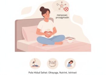 Ilustrasi langkah penanganan nyeri haid melalui pola hidup sehat dan terapi kompres hangat sesuai rekomendasi medis. Pemahaman terhadap peran prostaglandin sangat penting agar perempuan dapat mengelola gejala dismenore secara efektif dan tetap produktif. (Ekoin.co/Ilustrasi/Istimewa)