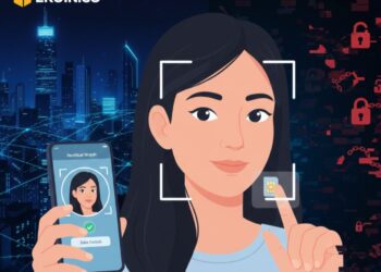 Ilustrasi proses verifikasi biometrik wajah saat melakukan registrasi kartu seluler sesuai aturan terbaru Permenkomdigi Nomor 7 Tahun 2026. Kebijakan ini memberikan kendali penuh kepada masyarakat untuk memantau penggunaan NIK mereka sekaligus menutup celah bagi pelaku kejahatan siber yang kerap menggunakan nomor aktif tanpa identitas sah. (Ekoin.co/Ilustrasi/Istimewa)