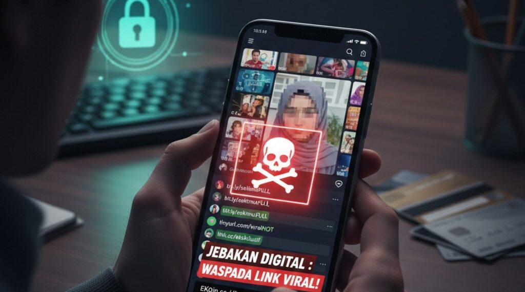 Ilustrasi seseorang yang sedang mengakses media sosial melalui ponsel. Tren pencarian link "Video Viral Sok Imut" di TikTok kini diwaspadai sebagai modus baru para pelaku kejahatan siber untuk menyebarkan tautan phishing dan mencuri data pribadi pengguna yang tergiur konten eksklusif. (Foto: Ekoin.co/Ilustrasi)