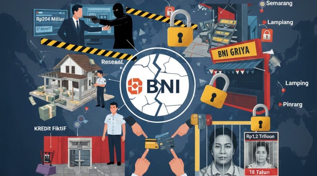 Ilustrasi Kilas Balik Kriminalitas Perbankan BNI 2025-2026: Modus Intimidasi dan Kredit Fiktif