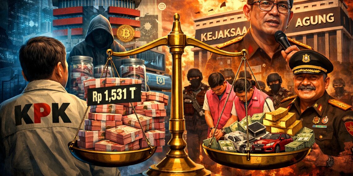Ilustrasi: Duel simbolik penegakan hukum