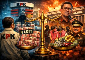 Ilustrasi: Duel simbolik penegakan hukum