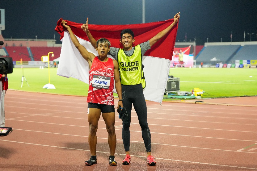 Atlet debutan asal Kota Wonogiri, Jawa Tengah, Indonesia.Taufik Abdul Karim sukses meraih dua medali emas. ( Sumber foto:Andre/kemenpora.go.id)