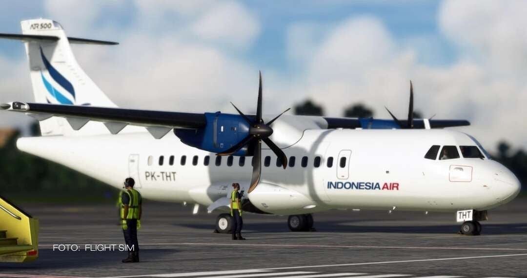 Pesawat udara jenis ATR 42-500 yanh dilaporkan hilang kontak atau loss contact, Sabtu (17/1/2026) siang (Foto: Akun X@Flight SIM)