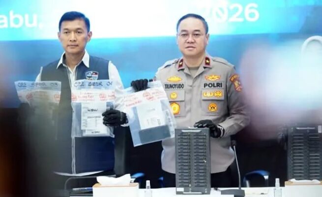 Dittipidsiber Bareskrim Polri membongkar kasus penipuan online pembayaran e-tilang palsu. (Humas Polri)