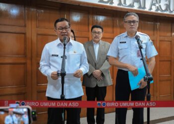 Gubernur DKI Jakarta, Pramono Anung bersama Inspektorat DKI Jakarta Dhany Sukma. (Foto: Ridwansyah/ekoin.co)