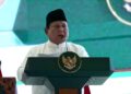 Presiden Prabowo di masjid Istiqlal, saat pelantikan Pengurus MUI, Sabtu