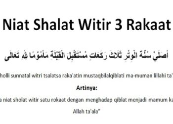 Panduan Bacaan Niat Shalat Witir 1 sampai 3 Rakaat dan Tata Cara Pelaksanaannya