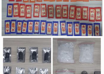 Barang bukti sabu seberat 476 gram, puluhan sachet Happy Water, dan catridge Etomidate hasil pengungkapan Ditresnarkoba Polda Metro Jaya di kawasan Cakung, Jakarta Timur, diperlihatkan petugas pada Jumat (13/2/2026).