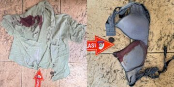 Barang bukti pakai wanita korban tusukan terkena ceceran darah. Foto: Ist