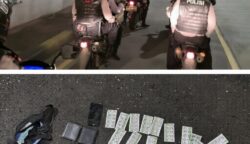 Personel Tim Patroli Perintis Presisi Polda Metro Jaya saat mengamankan terduga pelaku penjual obat keras di kawasan Tanah Abang. Kepolisian mengamankan belasan strip Tramadol sebagai barang bukti. (Foto: Dok. Humas Polda Metro Jaya/Istimewa)